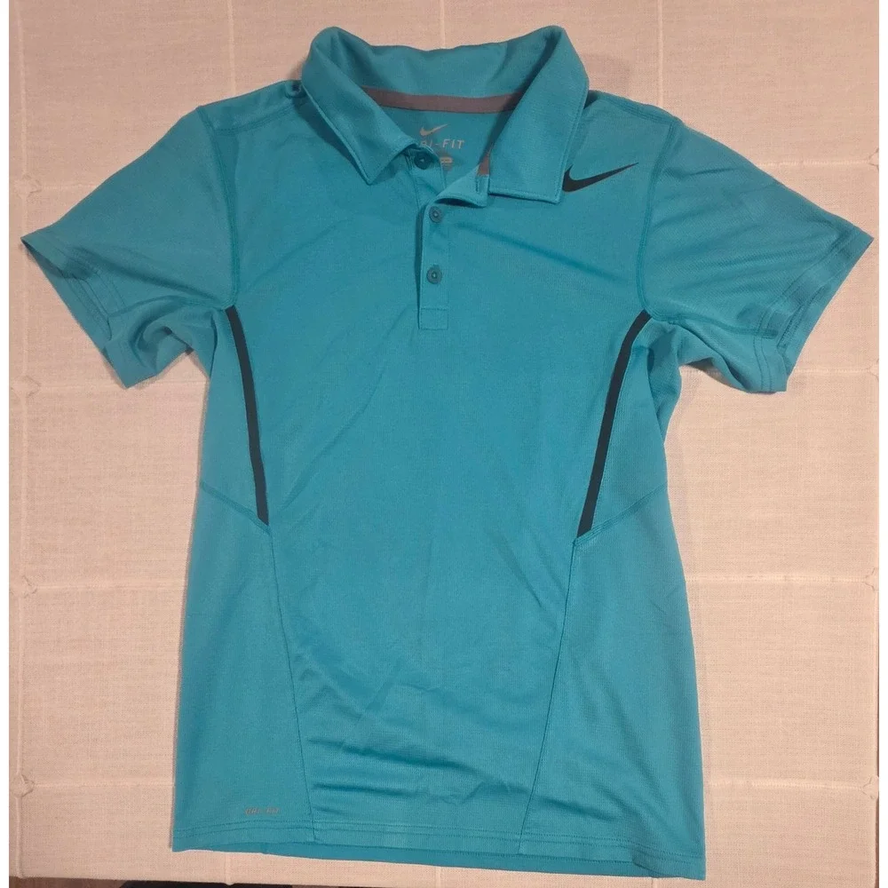 Nike Dri-FIT Polo Shirt Womens XS Teal Blue Short Sleeve Golf Tennis Top